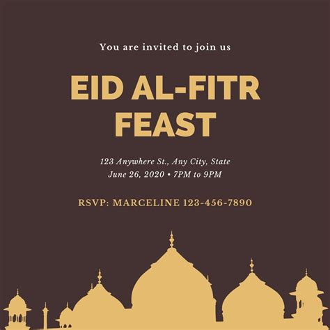 eid invitation message|Free custom printable Eid al